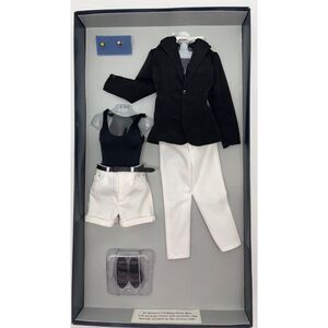 FRANKLIN MINT- Diana The People's Princes PORTRAIT DOLL Black and White Ensemble